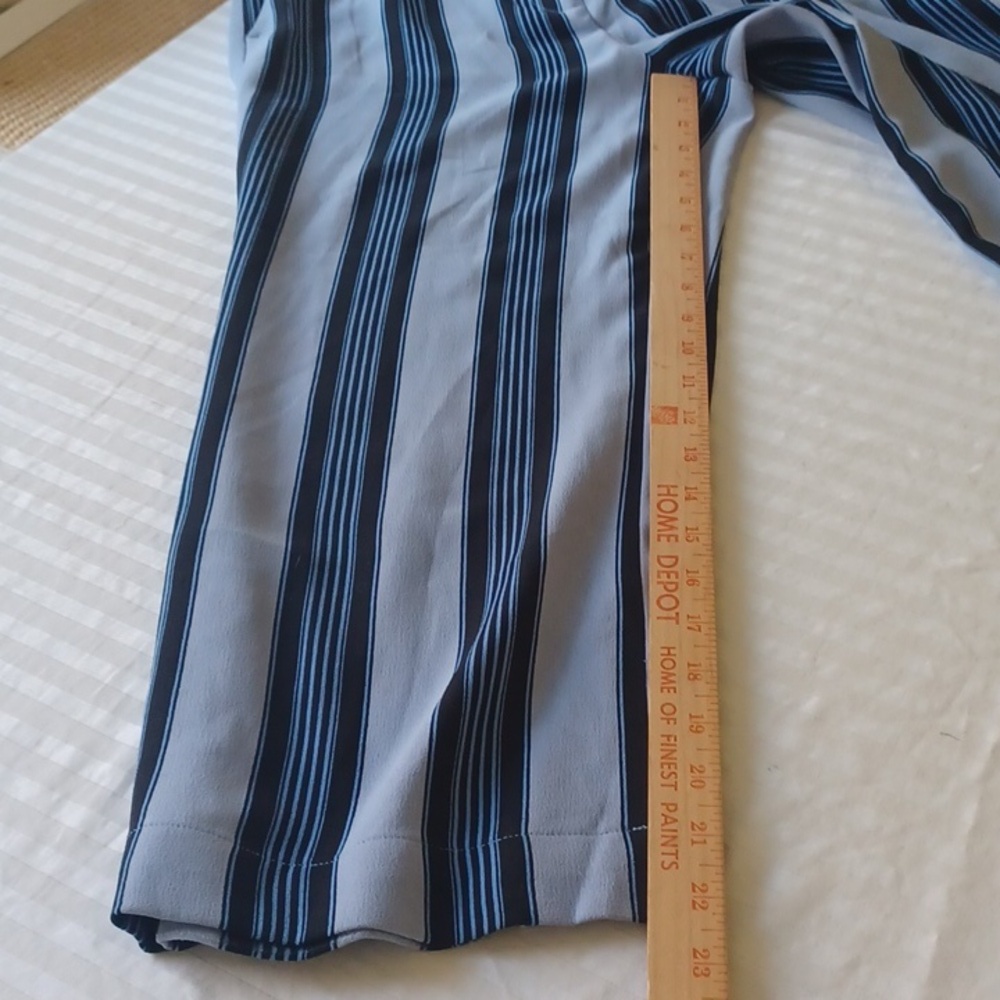 LOFT blue striped wide leg crop pants 6Petite spring office brunch lightweight - Picture 9 of 10